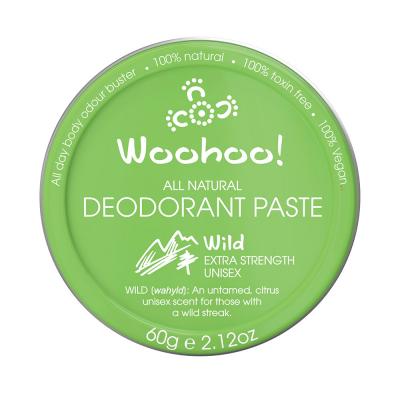 Woohoo Deodorant Paste Wild (Extra Strength Unisex) Tin 60g